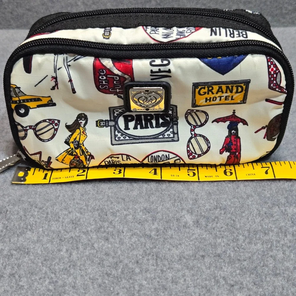 Brighton Jetsetter Travel Cosmetic Bag Makeup Pouch Paris London Print Luxury